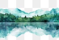 PNG  Lake border landscape outdoors painting.