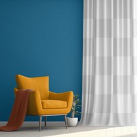 Curtain png mockup, transparent design