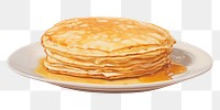 PNG Pancake on dish plate food breakfast. AI generated Image by rawpixel.