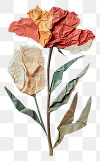 PNG Flower paper collage element plant leaf art.