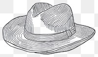 PNG Simple line art hat paper headwear sombrero.