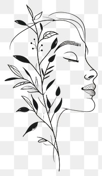 PNG Simple line art woman drawing sketch calligraphy