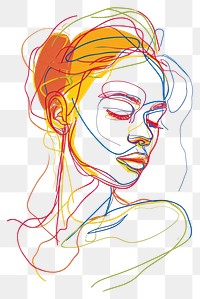 PNG Simple line art women drawing sketch illustrated.