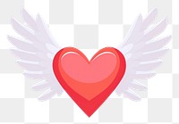 PNG A heart with a cute wing symbol white background creativity. AI generated Image by rawpixel.