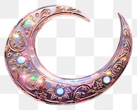 PNG  Pastel 3D crescent moon jewelry pattern night.