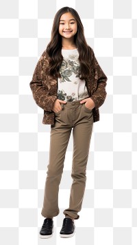 PNG An asian girl standing sleeve jacket. AI generated Image by rawpixel.