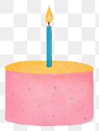 PNG Colorful birthday dessert candle cake. AI generated Image by rawpixel.