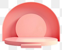 PNG 3d render icon of minimal pastel podium architecture cosmetics circle.