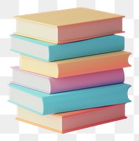 PNG 3d render icon of stack of book publication simplicity education.