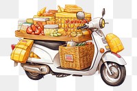 PNG  Food delivery motorcycle vehicle wheel. AI generated Image by rawpixel.
