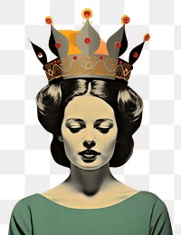 PNG  Gold crown portrait painting adult. AI generated Image by rawpixel.