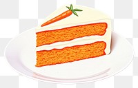 PNG Carrot cake on dish dessert carrot icing.