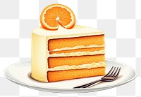 PNG Orange cake grapefruit dessert plate.