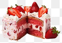 PNG  Strawberry cake dessert fruit cream.