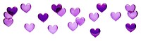 PNG Purple hearts white background amethyst lavender.