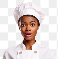 PNG Black woman chef suprised face portrait photography adult.