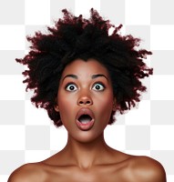 PNG Black woman surprised face portrait photography adult.