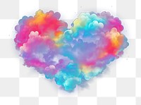 PNG Colorful heart nature cloud black background. AI generated Image by rawpixel.