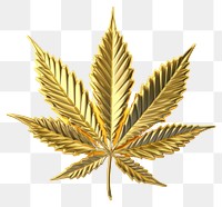 PNG  Cannabis plant leaf gold.