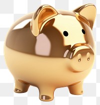 PNG  Piggy bank mammal gold white background.