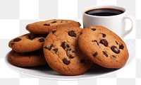 PNG Cookies on plate biscuit coffee food.