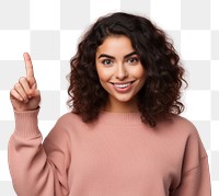 PNG Young Latina woman showing finger smile. AI generated Image by rawpixel.