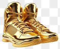 PNG  Basketball shoes footwear shiny gold.