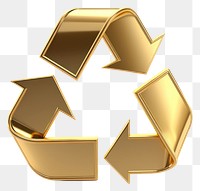 PNG  Recycle icon gold white background recycling.