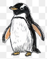PNG Penguin bird cartoon drawing.