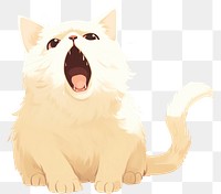 PNG  Cat screaming cartoon mammal animal. AI generated Image by rawpixel.