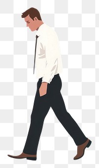 PNG  A businessman walks in sad mood walking cartoon motion. AI generated Image by rawpixel.