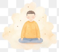 PNG  A man do a meditation cartoon cross-legged spirituality. AI generated Image by rawpixel.