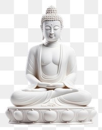 PNG  Buddha statue white white background representation. AI generated Image by rawpixel.