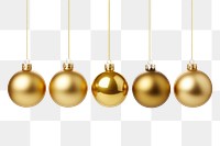 PNG Christmas balls gold decoration hanging. AI generated Image by rawpixel.