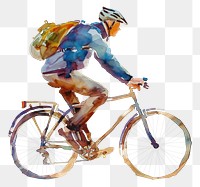 PNG  Man riding bicycle vehicle cycling helmet.