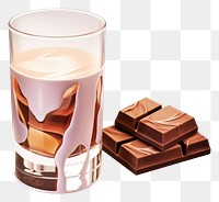 PNG Chocolate dessert drink glass.