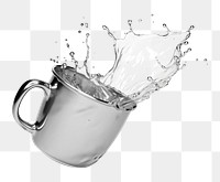 PNG Mug melting metal cup white background.