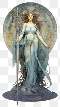 PNG  An art nouveau drawing of a statue fairy angel adult