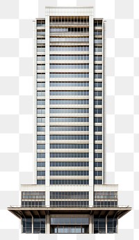 PNG  Tall retro office skyscraper building with bridge architecture tower city