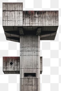 PNG  Brutalist observation tower architecture building concrete.