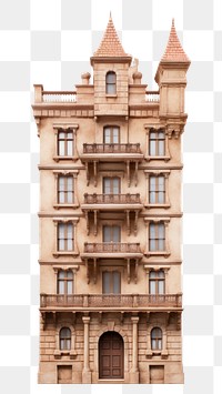 PNG  Tall american sandstone apartment architecture building tower.