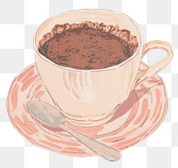 PNG Illustration the 1970s of hot chocolate dessert saucer coffee.