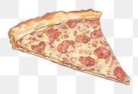 PNG *illustratio the 1970s of pizza*, in the style of silkscreen on paper, textured pigment planes, textured black, isolated on awhite backgrond --s 200 --style 3UhKly0uyK --ar 3:2
