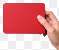 PNG Hand holding red card hand mat white background