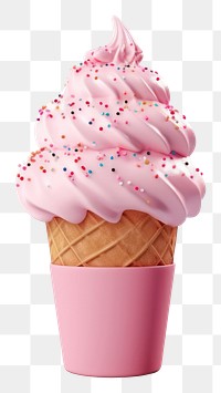 PNG Pink icecream and Sprinkles dessert food white background.