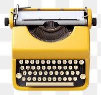 PNG Old yellow paster typewriter correspondence electronics technology. AI generated Image by rawpixel.
