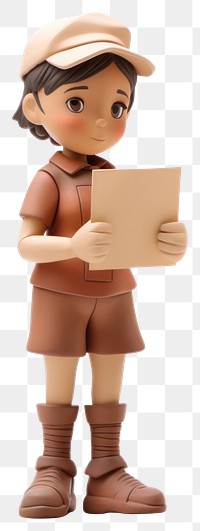 PNG Cardboard toy figurine standing.