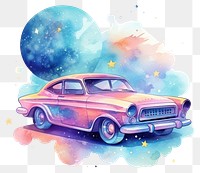 PNG Metaverse in Watercolor style car painting vehicle.