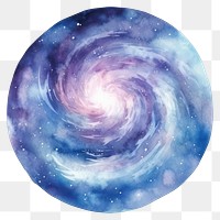 PNG Metaverse in Watercolor style astronomy universe galaxy.