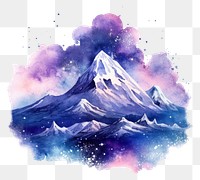 PNG  Mountain in Watercolor style outdoors nature stratovolcano.